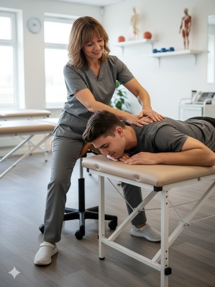 Ergonomische zadelkruk in gebruik