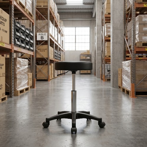 Ergonomische tabouret met PUR zitting.