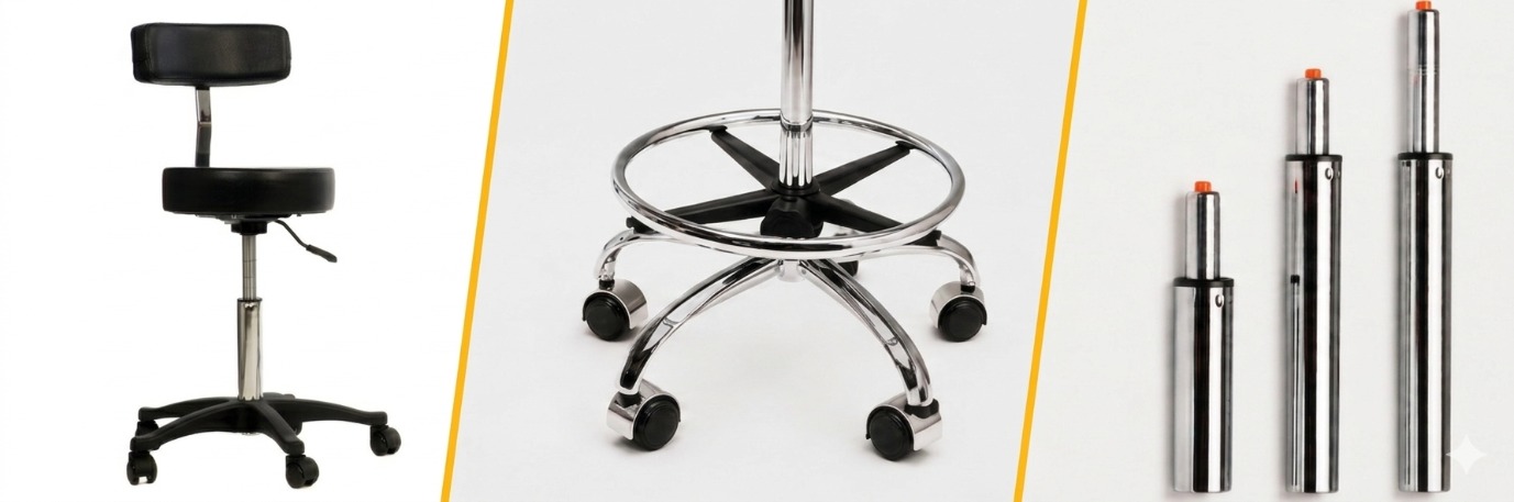 Tabouret voetring en wielen