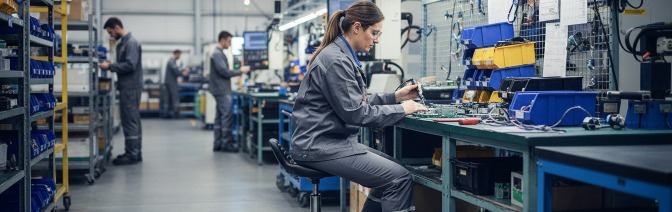 Werkkruk in gebruik in industriële omgeving