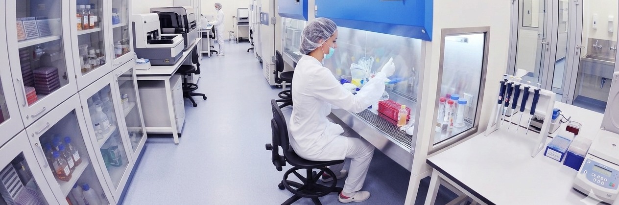 Werkstoel in laboratorium