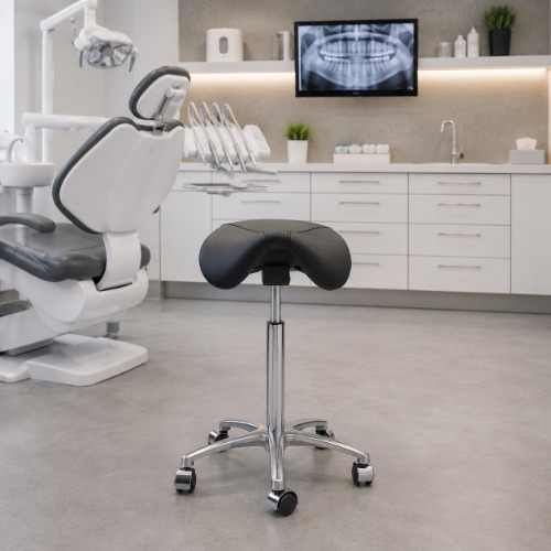Ergonomische zadelkruk met kantelfunctie.